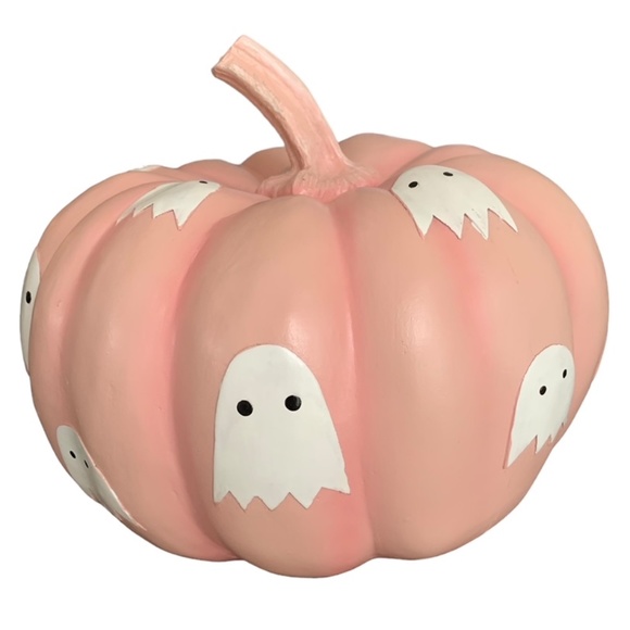 Halloween Shabby Chic Ghosts On Pink Pumpkin